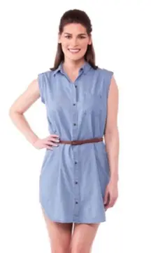 Mini Shirt Dress Blue Size M