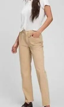 GAP '90s Loose Mid Rise Relaxed Straight Leg Jeans Sand Khaki Tan 28 / 6
