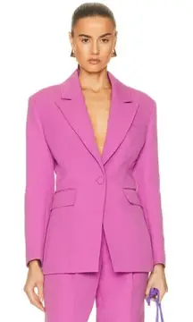 AKNVAS Taylor Single-Breasted Crepe Blazer Orchid, size 6