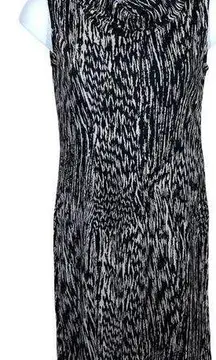 Lemmie Nina Leonard Cowl Neck Snakeskin Sleeveless Bodycon Sweater Dress Medium