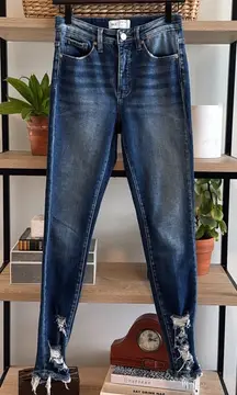 BKE Parker High Rise Distressed Ankle Skinny Jeans, 25