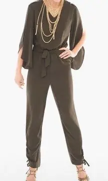 NWT$179 CHICO’s Black Label Midnight Moss Utility Jumpsuit Size 1.5