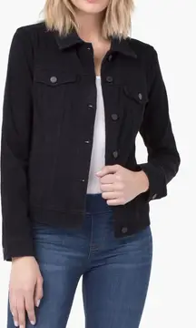 Liverpool Jean Co. Black Knit Denim Jacket New!