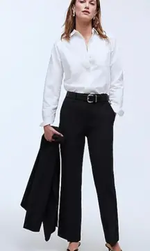 Madewell Flare Ankle Pants Women's P8 Petite Black Belt Loops NWT