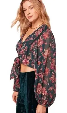 NWT Band‎ of the Free Women XS Paisley Tie Front Crop Top Boho Chic Western