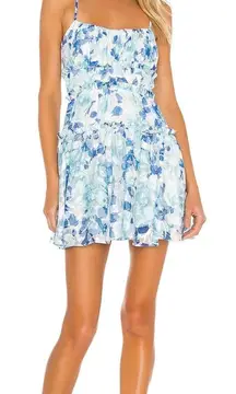 Revolve Demi Mini Blue Floral Dress
