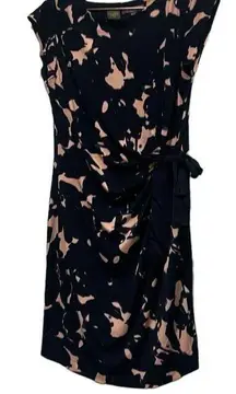 Taylor for A Pea in the Pod navy and pink maternity side tie dress. Size M.