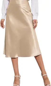 A-line Midi Satin Skirt Size S