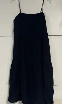 ABERCROMBIE AND FITCH WOMENS BLACK TIERED COTTON MIDI DRESS MEDIUM