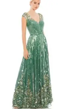 Mac Duggal 5223 Sequin And Floral Embellished Evening Gown 2