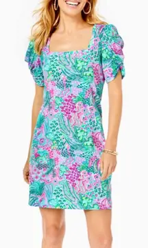 Lilly Pulitzer haydn short sleeve dress in banana split multi color