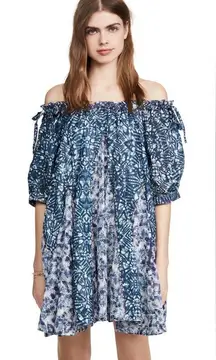 FREE PEOPLE JET SET MINI DRESS IN INDIGO COMBO SIZE XS