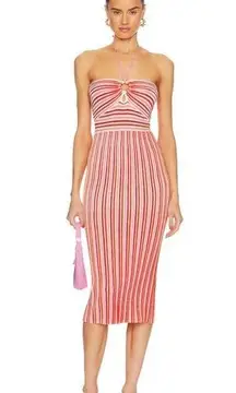 Amur Valena Halter Knit Dress in Sorbet Stripe NWOT