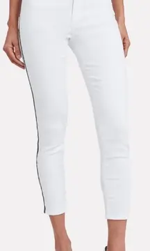 Margot High Rise Striped Skinny Jeans In White Size 23