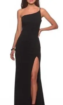 La Femme 28176 Black One Shoulder Gown 6