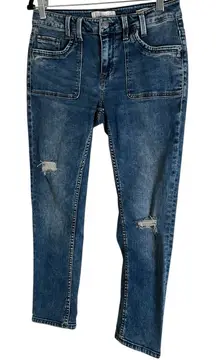 Kenneth Cole Reaction Women's Distressed Denim Cropped Jeans size 6