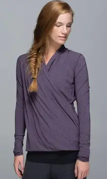 Lululemon Heathered Purple Fog Radiant Long Sleeve Wrap Top