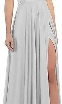 NWT RYANTH FORMAL GOWN Color Silver Size 14 FULL LENGTH DRESS