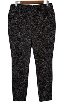 Chicos Jeggings Leopard Print Black Tan Stretch Pants Womens Size 2 US 12 Hoiday