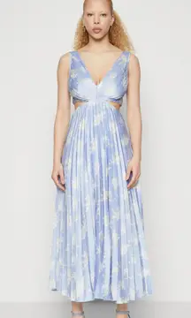Abercrombie Giselle Pleated Cut-Out Maxi Dress