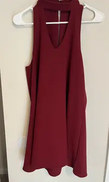 Olivaceous Maroon High Neck Mini Dress -  brand - worn once