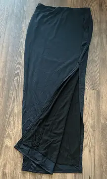 Windsor Elegant Black Maxi Skirt