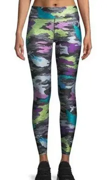 Terez  Womens Small Gray Multicolor Camo-Print Heathered Tall Band Leggings