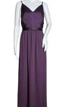 White by Vera Wang Charmeuse and Chiffon Bridesmaid Dress Plum (Purple)