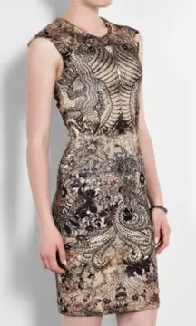 Alexander McQueen Griffon Lace Print Stretch Mini Dress