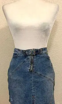 Ceano Vintage Y2K Denim Mini Jean Grunge Skirt w/Belt