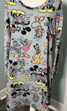 Disney Fleece Long Sleeve Nightgown Pajamas, Minnie, Mickey, Daisy Duck, 2XL