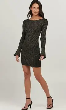 Charlie Holiday Kiara Mini Dress Black Lurex