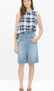 Madewell Denim High Rise Front Slit Skirt Size 27