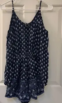 Abercrombie & Fitch Navy and White Patterned Romper