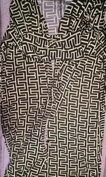 curvy girl women’s long sleeve‎ cardigan patterned lime green and black 4xl NWOT