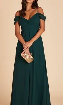 Spence Convertible Dress In Chiffon Emerald