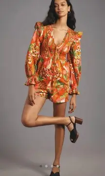 FARM Rio NWT | Tropical Ruffle Sleeve Romper | XS