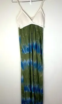 Cristina Love Small Tie Dye Maxi Dress Boho Beach Sleeveless Summer Vacation