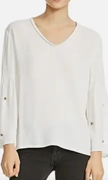 Maje‎ Loust Bee Embellished Blouse Ecru Cream Size 2 US Medium