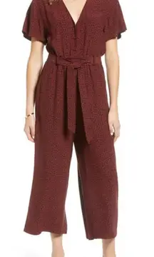 Rails polka dot cheetah print jet rust‎ jumpsuit XS