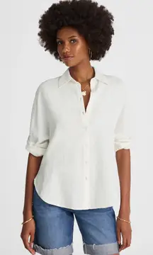Madewell Cotton Double Gauze Oversized Shirt Button Up White Relaxed XL NWT