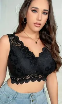 Women's Unbranded Plus Size 3X Lace Bralette 3-Pack Black White Red