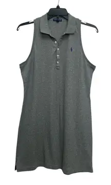 Ralph Lauren Sleeveless Polo Dress Size XL Gray Cotton Classic Preppy