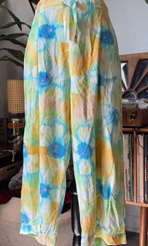 Vintage 90’s Jams World Ivory Flower Draw String Pants