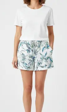 C&C California Blue Floral Linen Boxer Style Shorts Womens Size Large