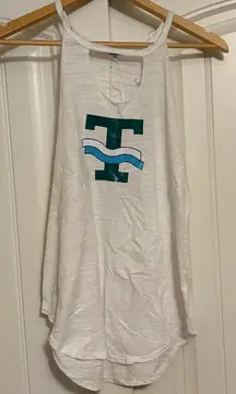 Tulane Green Wave Tank Top White Medium LnA Clothing Sheer Lightweight NWOT NEW