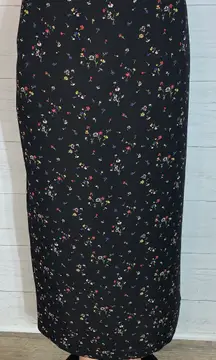 Vintage  CDG Dry Goods Y2K black floral maxi  skirt size 6