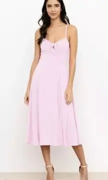 Yumi Kim Lavender Purple Pink Bow Smocked Back Midi Length Picnic Dress 8