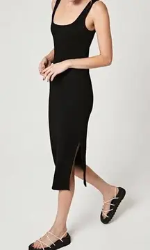 $176 New Lanston Revolve Ribbed Midi Tank Dress - Small Black