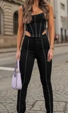 Zara Denim Corset Two Piece Set XS/2